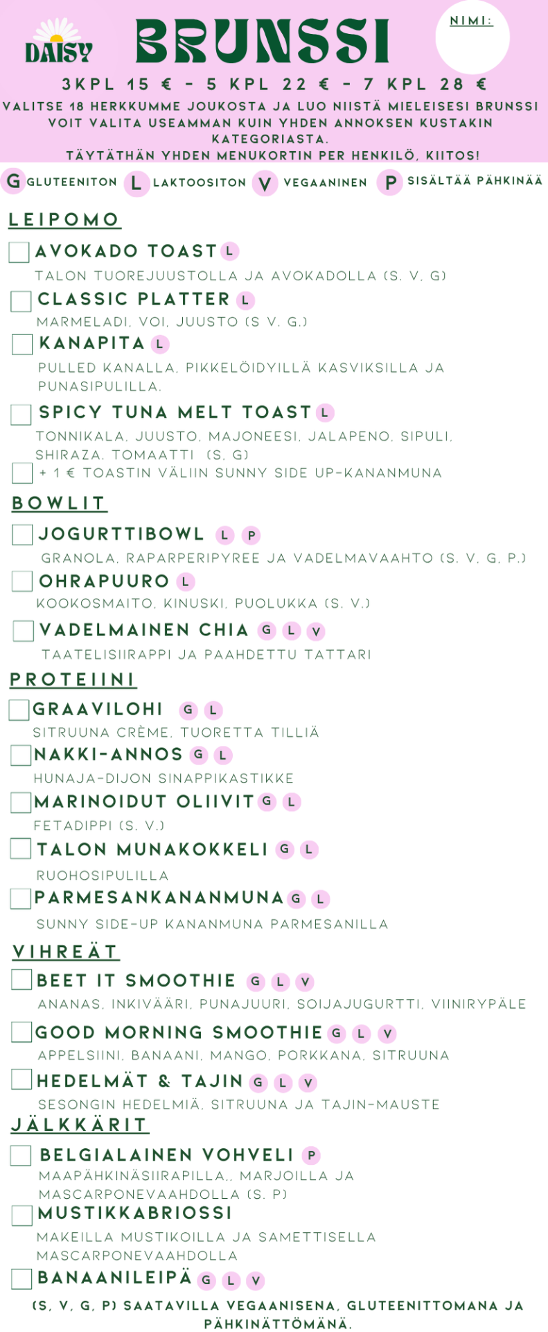 Brunssi Menu